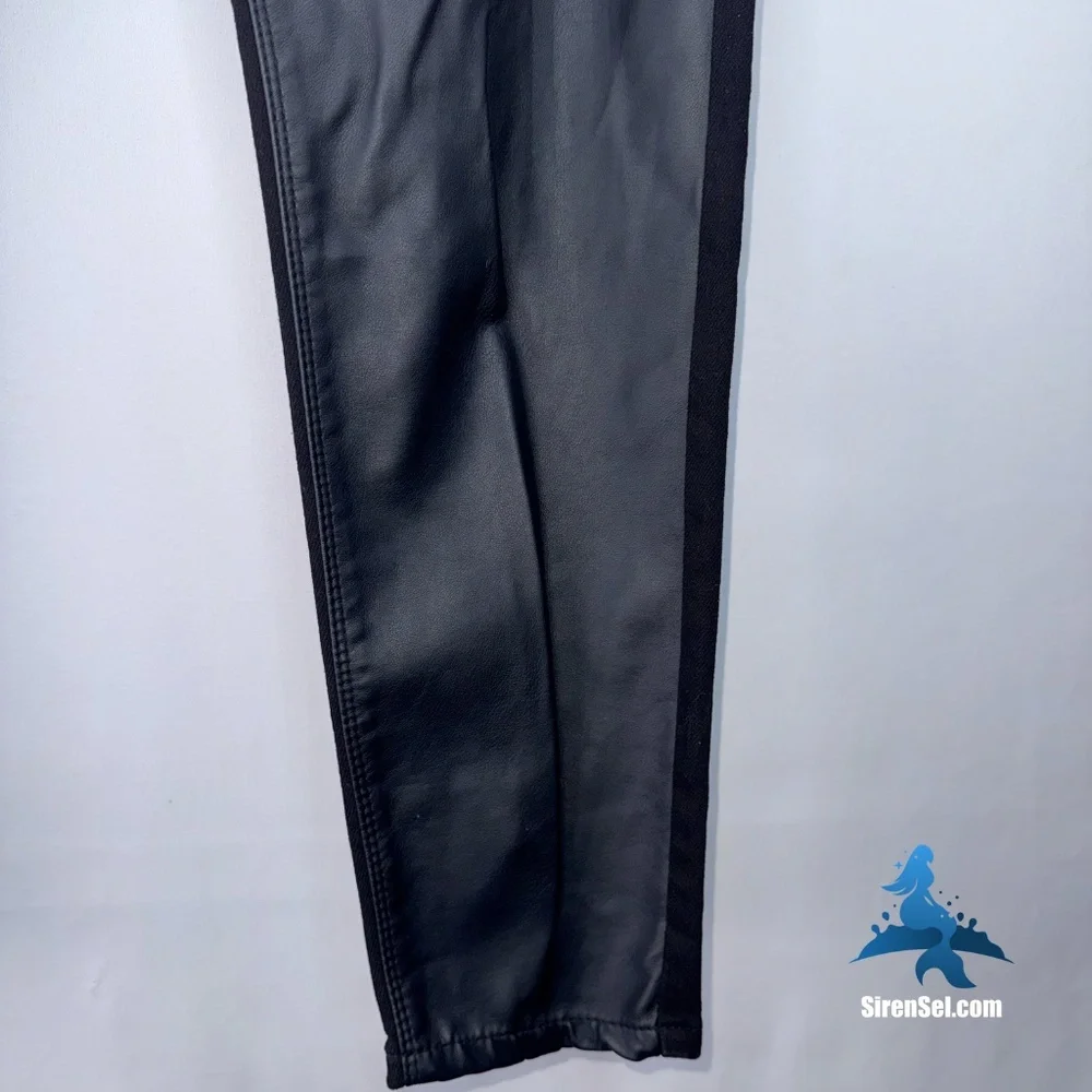 1225 NWT Chic Denim Skylar Corset Skinny Faux Leather Hybrid Jeans 16S - Black - Picture 13 of 16